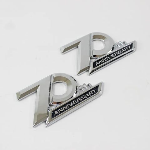 2pcs Chrome 70th Anniversary Side Emblem Sticker For Toyota Land ...